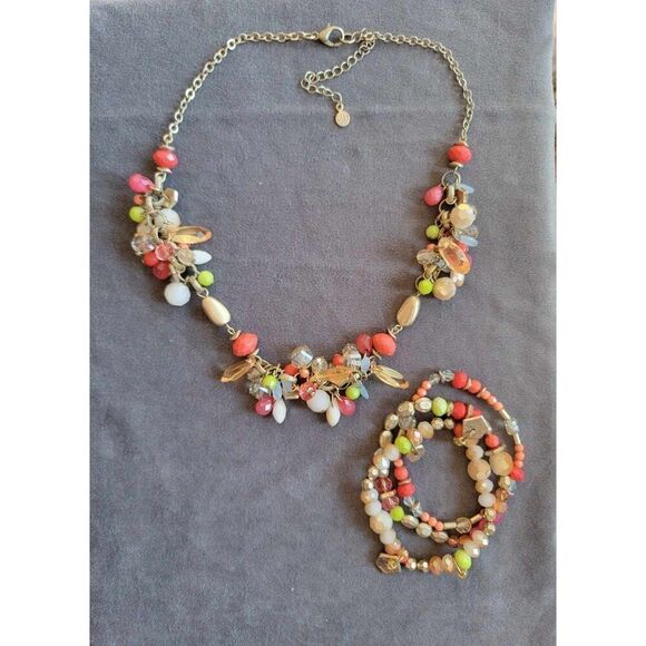 Coral Loft Necklace And Bracelet Set - Picture 1 of 4